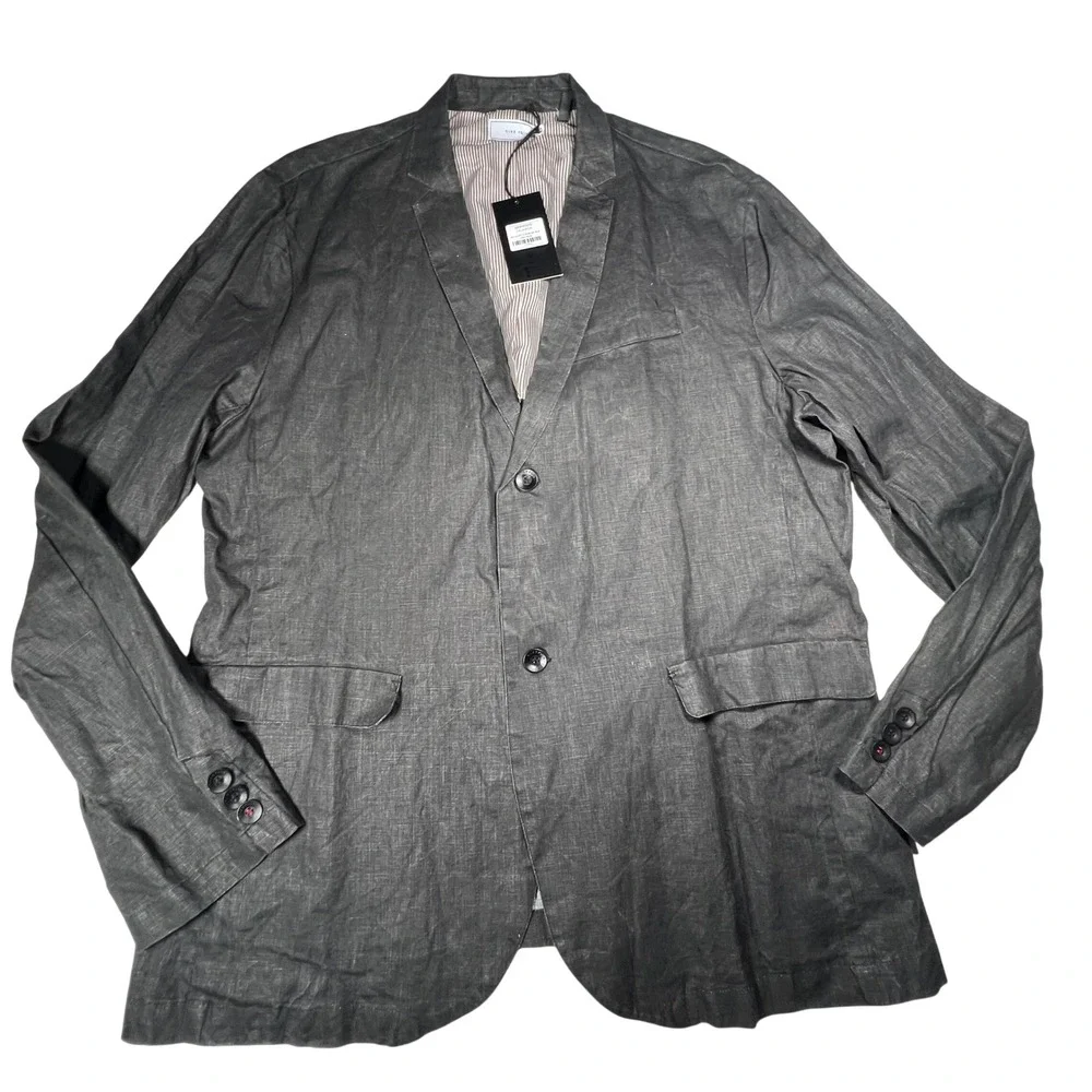 Five Four Senwood Blazer Mens 2XL Black Linen Lightweight Sport Coat Breathable